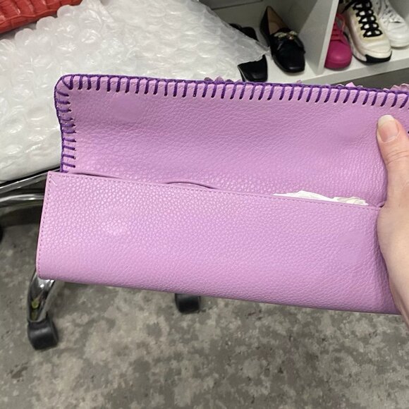 FATTO A MANO BY CARLOS FALCHI Python Leather Purple Crossbody Clutch Bag - Picture 8 of 11